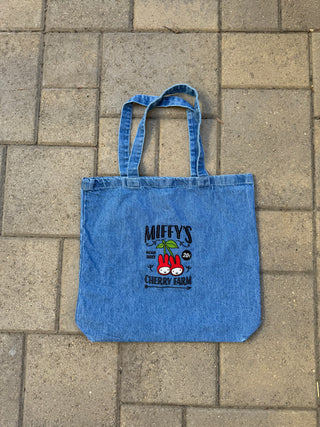 Denim Cherry Bunny Tote Bag PREORDER