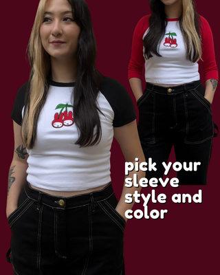Cherry Bunny Baseball Baby Tee PREORDER