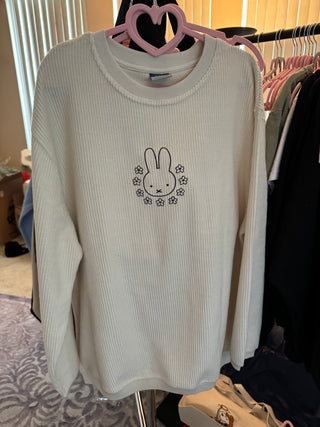 Flower Bunny Corded Crewneck PREORDER