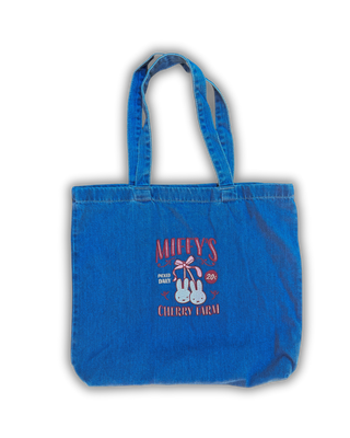 Denim Bow Bunny Tote Bag PREORDER
