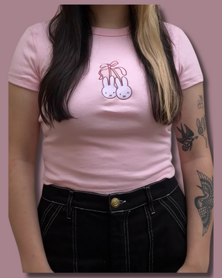 Coquette Cherry Bunny Baby Tee PREORDER