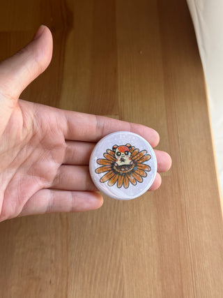 Hamster Glitter Pin Button