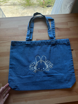 Denim music bunny Tote Bag PREORDER