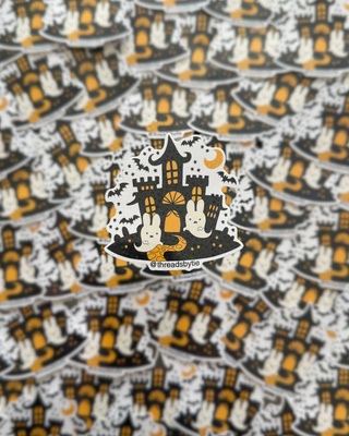 Haunted House Bunny Sticker