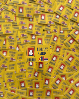 Bunny library card sticker