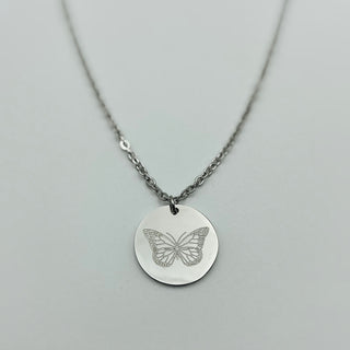 Engraved Butterfly Necklace